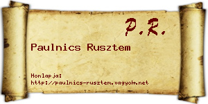 Paulnics Rusztem névjegykártya